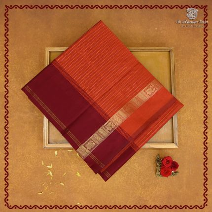Semi Silk Cotton Sarees – Orange SASPC38228