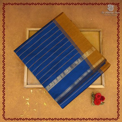 Semi Silk Cotton Sarees – Peacock Blue SASPC38236