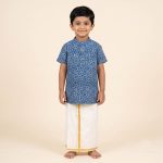 UGA Kids Kurta - Blue and Gray SASK0038093