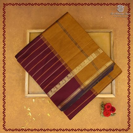 Semi Silk Cotton Sarees – Maroon SASPC38239