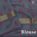 Semi Silk Cotton Printed Sarees – Red Orange SASPC38272 - Image 2