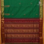 Semi Silk Cotton Printed Sarees – Forest Green SASPC38276 - Image 3