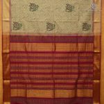 Semi Silk Cotton Printed Sarees – Dark Beige SASPC38280 - Image 3