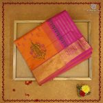 Semi Silk Cotton Printed Sarees – Orange SASPC38282
