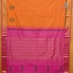 Semi Silk Cotton Printed Sarees – Orange SASPC38282 - Image 3