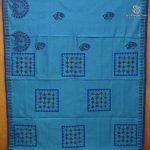 Semi Silk Cotton Printed Sarees – Cerulean Blue SASPC38284 - Image 3