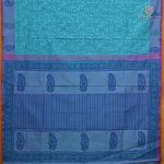 Semi Silk Cotton Printed Sarees – Pool Blue SASPC38287 - Image 3