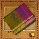 Semi Silk Cotton Printed Sarees – Dual Shade Sambangi Green SASPC38289