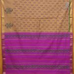 Semi Silk Cotton Printed Sarees – Light Brown SASPC38291 - Image 3