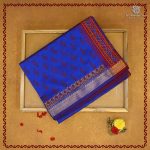Semi Silk Cotton Printed Sarees – Navy Blue SASPC38292