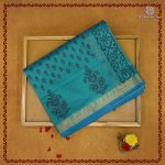Semi Silk Cotton Printed Sarees – Dual Shade Aqua Green SASPC38293