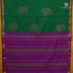 Semi Silk Cotton Printed Sarees – Forest Green SASPC38297 - Image 3