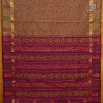 Semi Silk Cotton Printed Sarees – Light Brown SASPC38300 - Image 3
