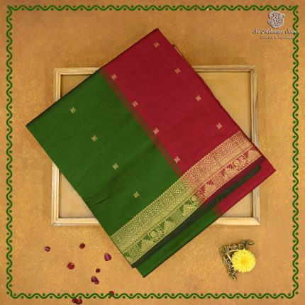 Semi Silk Cotton Sarees – Mehandi Green SASPC38325