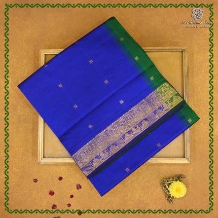 Semi Silk Cotton Sarees – Dark Navy Blue SASPC38326