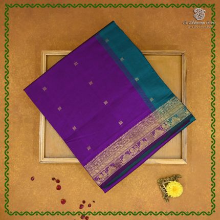 Semi Silk Cotton Sarees – Indigo SASPC38328