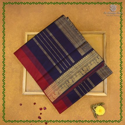 Semi Silk Cotton Sarees – Maroon SASPC38330