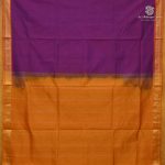 Silk Cotton Sarees Simple – Dark Purple SAS0038360 - Image 3
