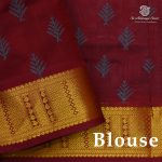 Silk Cotton Printed Sarees – Greyish Blue SASSC0038371 - Image 2