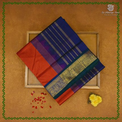 Silk Cotton Sarees Korvai – Rust SAS0038468