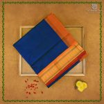 Silk Cotton Sarees Korvai – Dual Shade Dark Blue SAS0038470