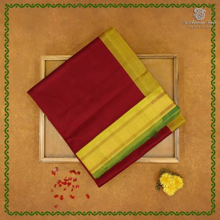 Silk Cotton Sarees Korvai – Maroon SAS0038472