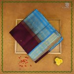 Silk Cotton Sarees Korvai – Dark Wine SAS0038475