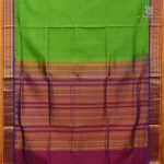 Silk Cotton Sarees Korvai – Parrot Green SAS0038476 - Image 3