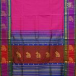 Silk Cotton Sarees Korvai – Rani Pink SAS0038489 - Image 3
