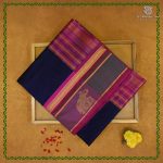 Silk Cotton Sarees Korvai – Dark Navy Blue SAS0038490