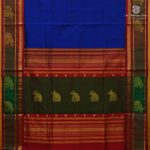 Silk Cotton Sarees Korvai – MS Blue SAS0038491 - Image 3