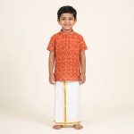 UGA Kids Kurta - Orange SASK0038537