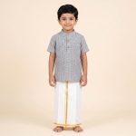 UGA Kids Kurta - White and Blue SASK0038560
