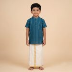 UGA Kids Kurta - Peacock Blue SASK0038561