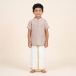 UGA Kids Kurta - Light Beige SASK0038563