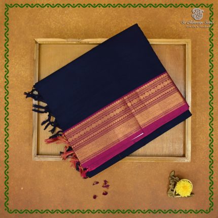 Chettinad Cotton Sarees - Dark Navy Blue SASC38631