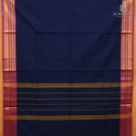 Chettinad Cotton Sarees - Dark Navy Blue SASC38631 - Image 2