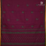 Semi Silk Cotton Printed Sarees – Wine Purple SASPC38650 - Image 3