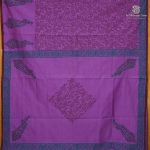 Semi Silk Cotton Printed Sarees – Deep Lilac SASPC38653 - Image 3