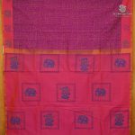 Semi Silk Cotton Printed Sarees – Dark Majenta SASPC38654 - Image 3