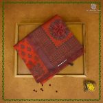 Semi Silk Cotton Printed Sarees – Red Orange SASPC38655