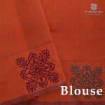 Semi Silk Cotton Printed Sarees – Red Orange SASPC38655 - Image 2