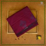 Semi Silk Cotton Printed Sarees – Burgundy SASPC38656