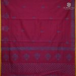 Semi Silk Cotton Printed Sarees – Burgundy SASPC38656 - Image 3