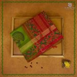 Semi Silk Cotton Printed Sarees – Parrot Green SASPC38657