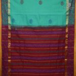 Semi Silk Cotton Printed Sarees – Aqua Green SASPC38658 - Image 3