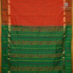 Semi Silk Cotton Printed Sarees – Red Orange SASPC38662 - Image 3