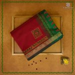 Semi Silk Cotton Printed Sarees – Dark Red SASPC38674