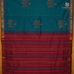 Semi Silk Cotton Printed Sarees – Peacock Green SASPC38676 - Image 3