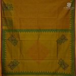 Semi Silk Cotton Printed Sarees – Olive Brown SASPC38682 - Image 3